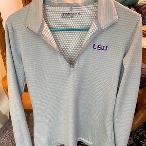 LSU light gray half zip!